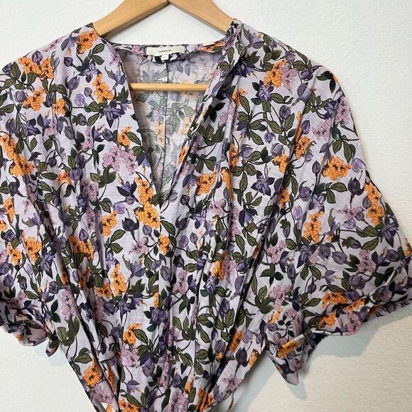 Vince Wisteria Vine Dress Short Sleeve Floral Women Small - Picture 3 of 7